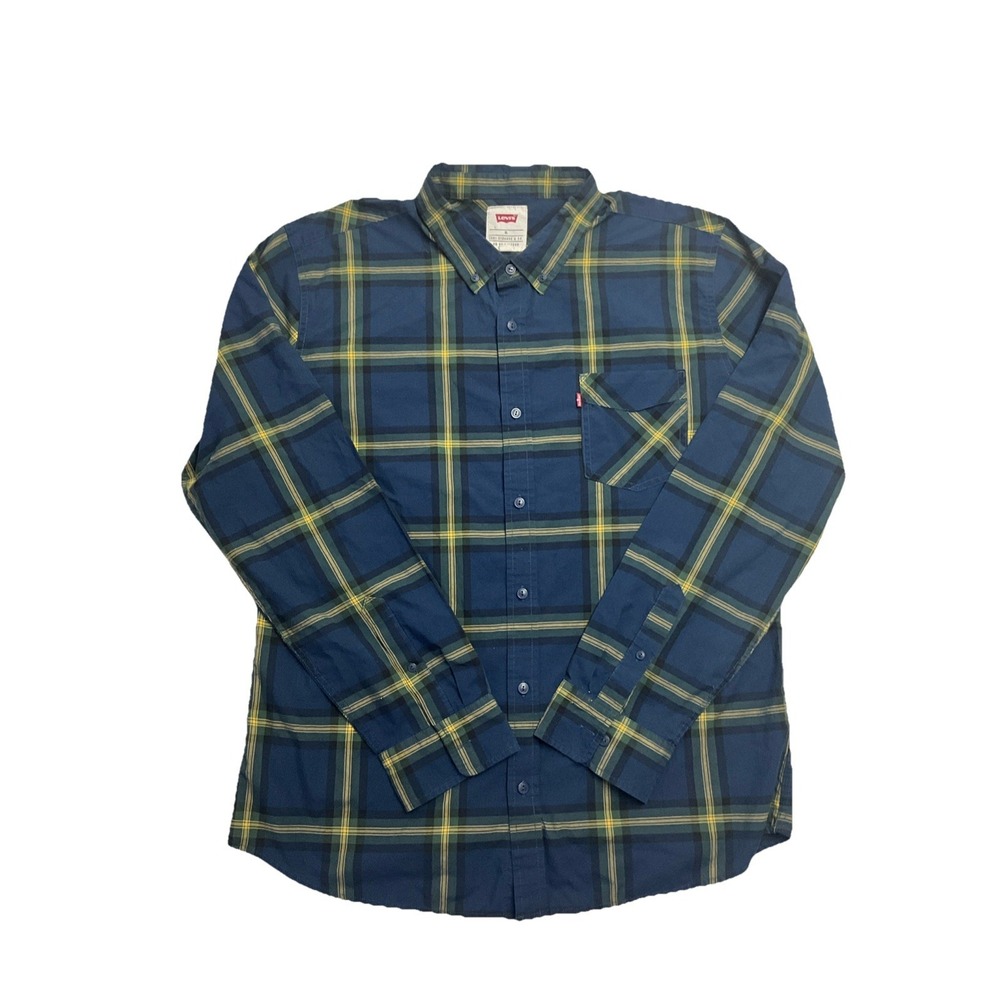 Levi's Men Long Sleeve Plaid Stripped Shirt Size XL